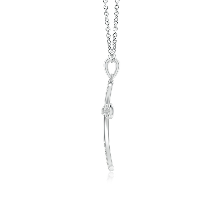 1.9mm KI3 Diamond Infinity Bow Cross Pendant with Bezel-Set Accent in P950 Platinum side 199