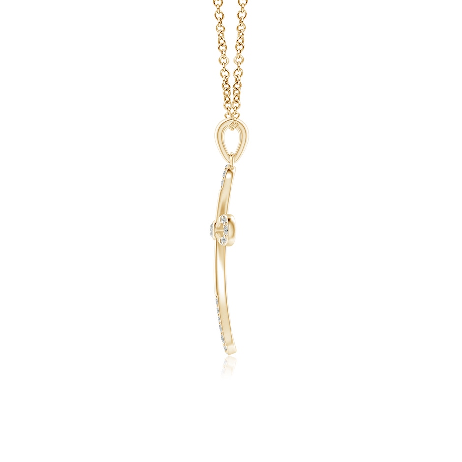 1.9mm KI3 Diamond Infinity Bow Cross Pendant with Bezel-Set Accent in Yellow Gold side 199