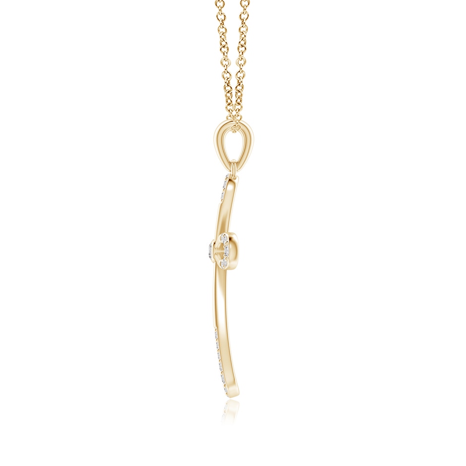 2.1mm IJI1I2 Diamond Infinity Bow Cross Pendant with Bezel-Set Accent in Yellow Gold side 199