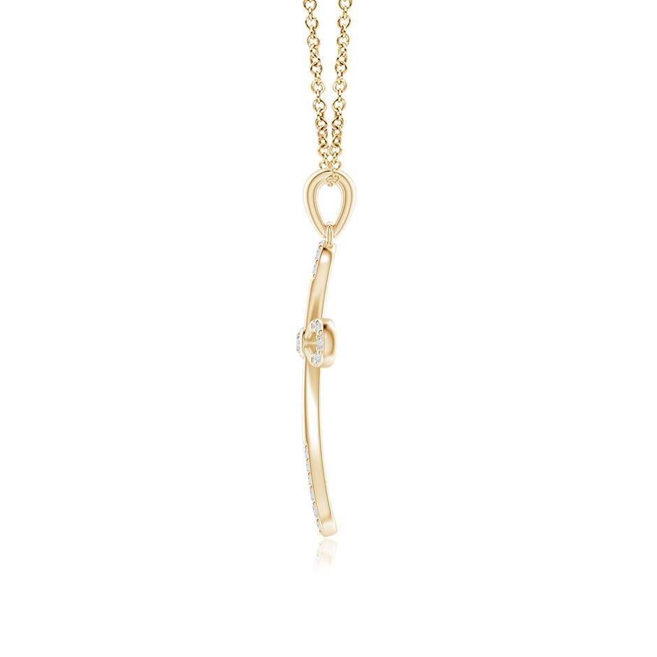 2mm HSI2 Diamond Infinity Bow Cross Pendant with Bezel-Set Accent in 18K Yellow Gold side 199
