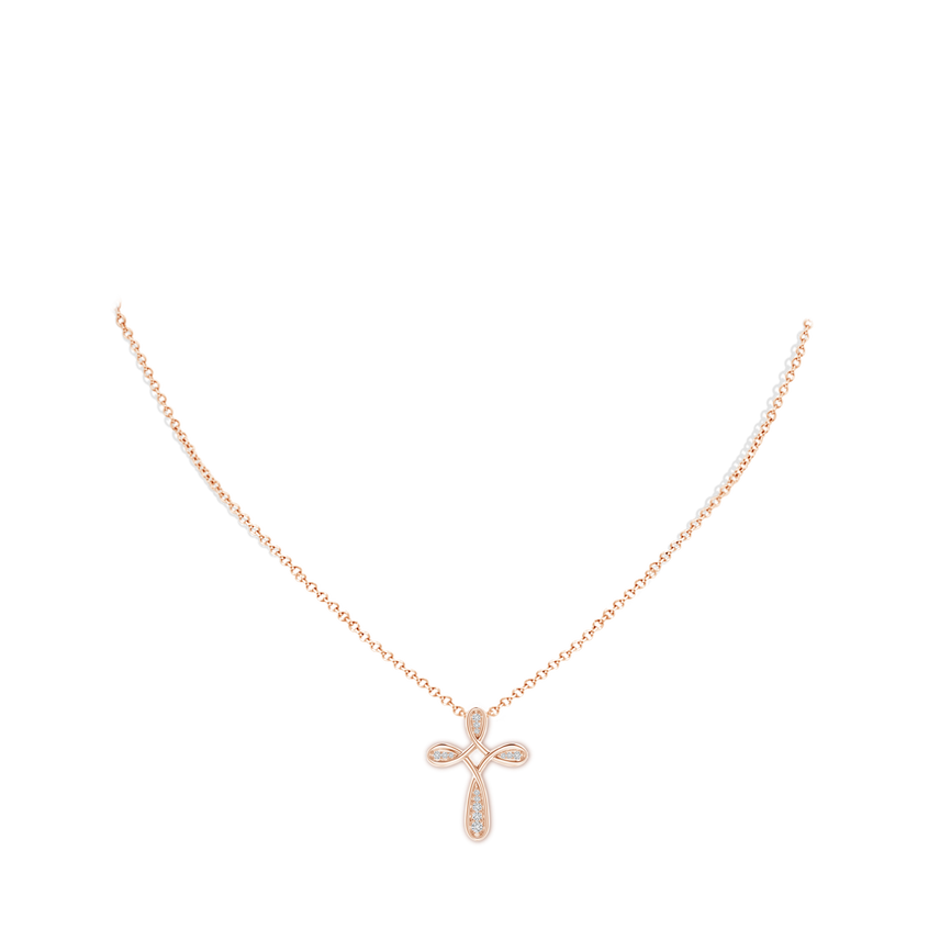 Pave-Set Diamond Bow Cross Pendant | Angara