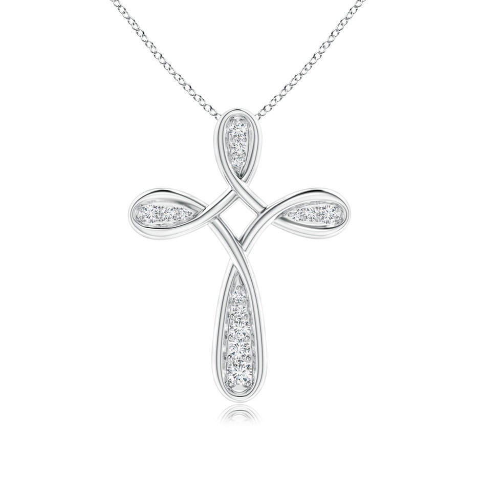 1.8mm GVS2 Pave-Set Diamond Bow Cross Pendant in P950 Platinum 