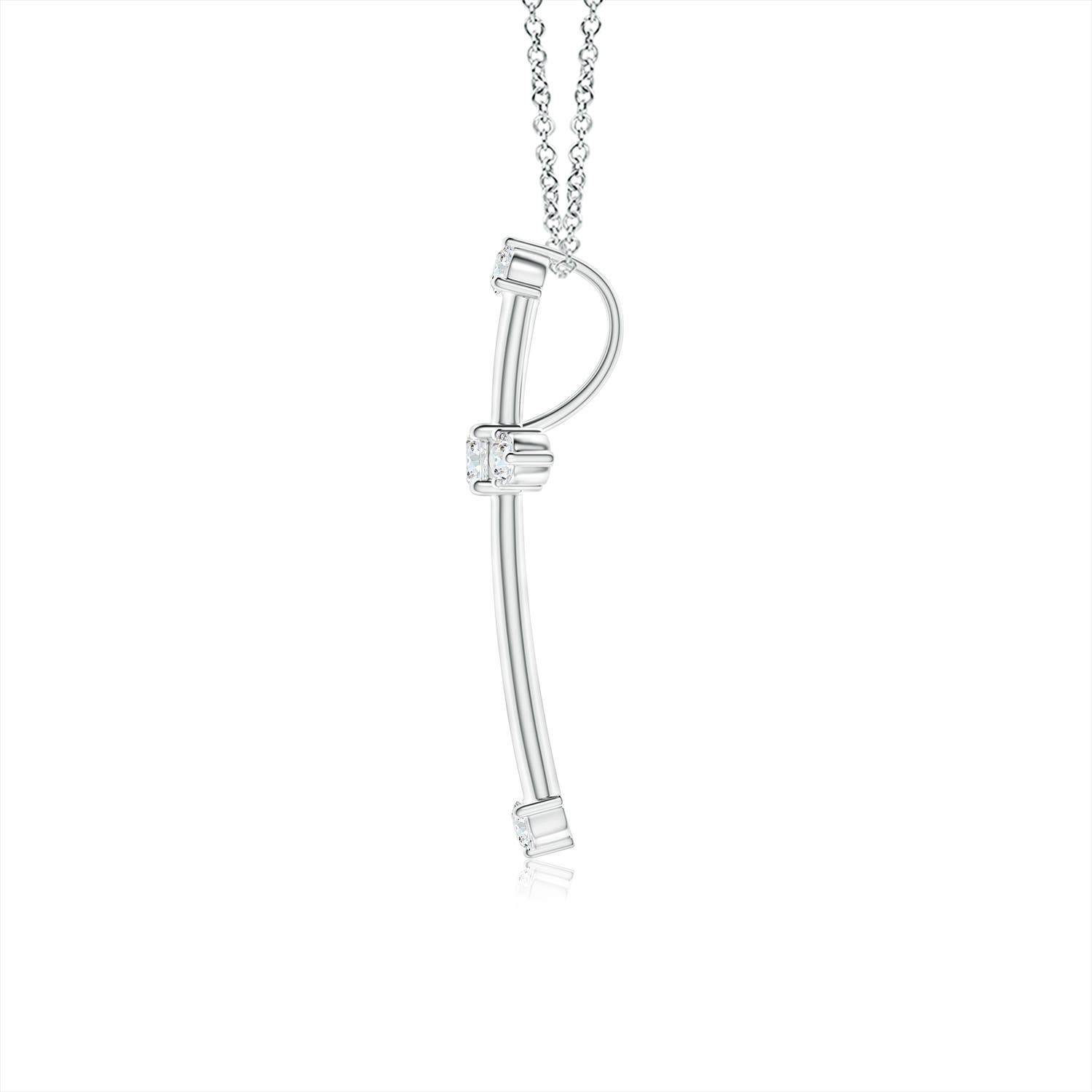 1.9mm GVS2 Classic Diamond Budded Cross Pendant in 18K White Gold