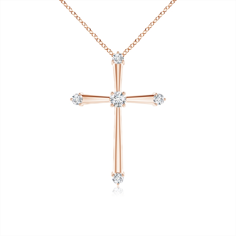 1.9mm GVS2 Classic Diamond Budded Cross Pendant in Rose Gold 