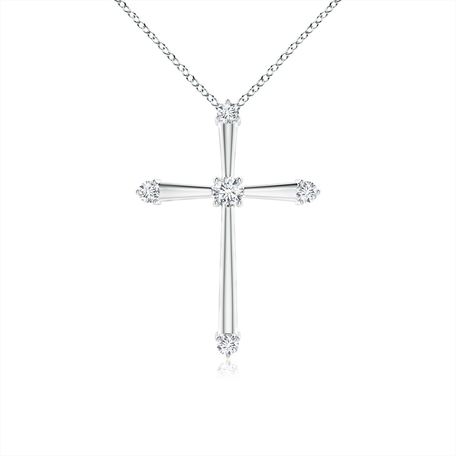 1.9mm GVS2 Classic Diamond Budded Cross Pendant in White Gold 