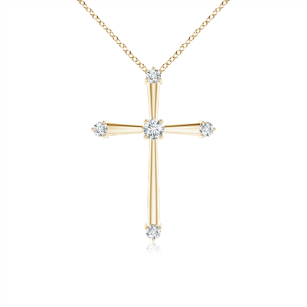 1.9mm GVS2 Classic Diamond Budded Cross Pendant in Yellow Gold