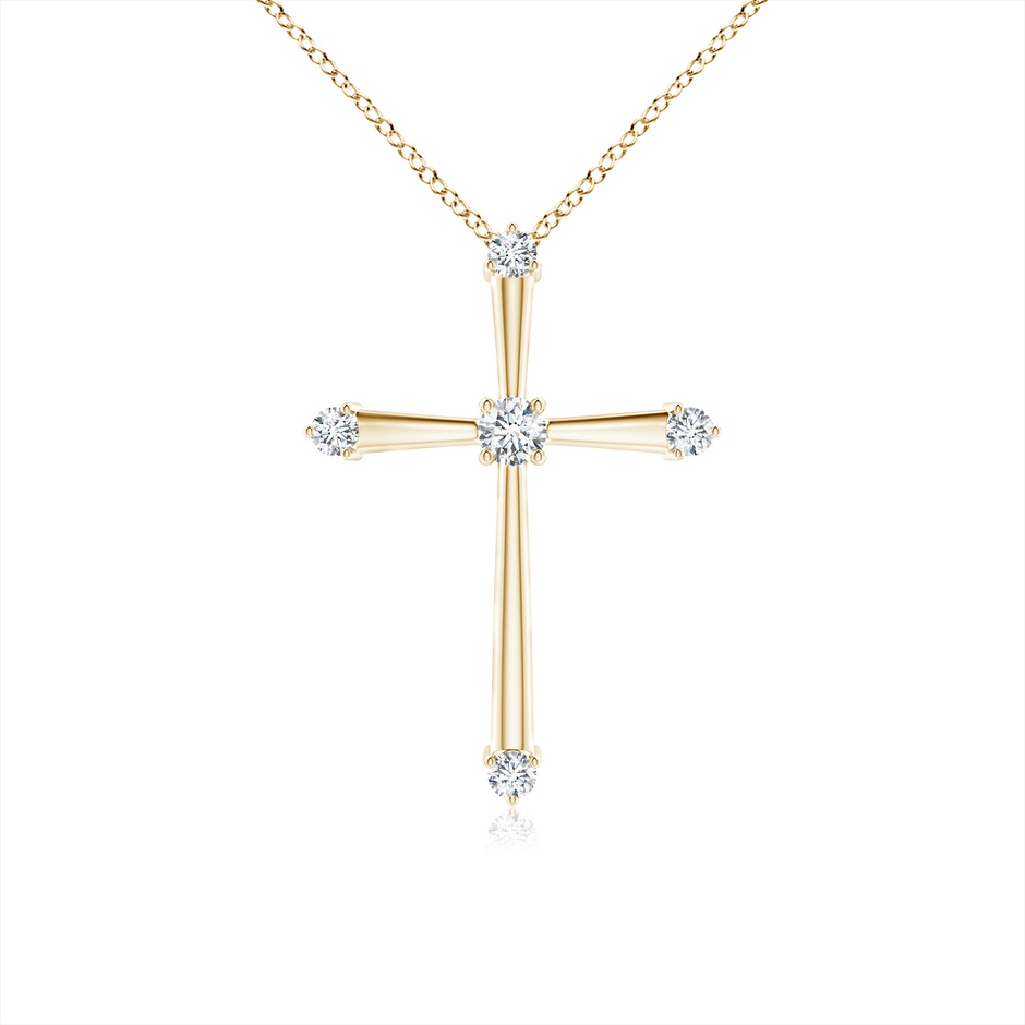 1.9mm GVS2 Classic Diamond Budded Cross Pendant in Yellow Gold 
