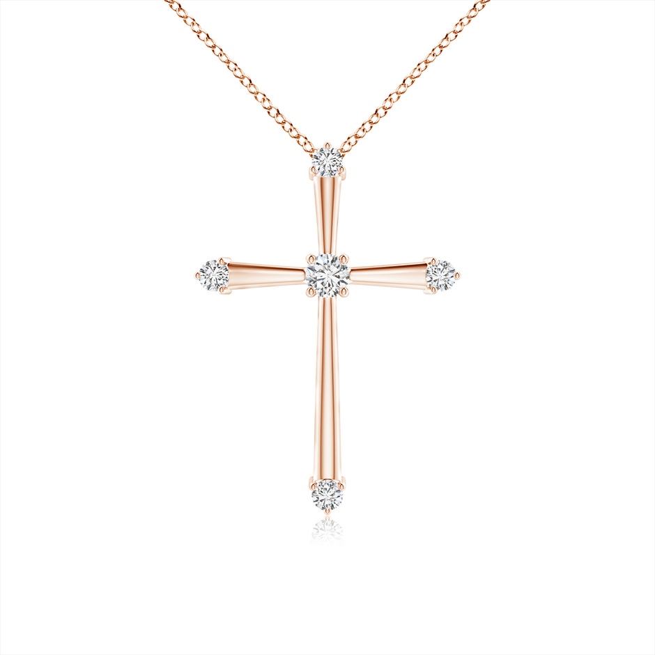 1.9mm HSI2 Classic Diamond Budded Cross Pendant in 18K Rose Gold 