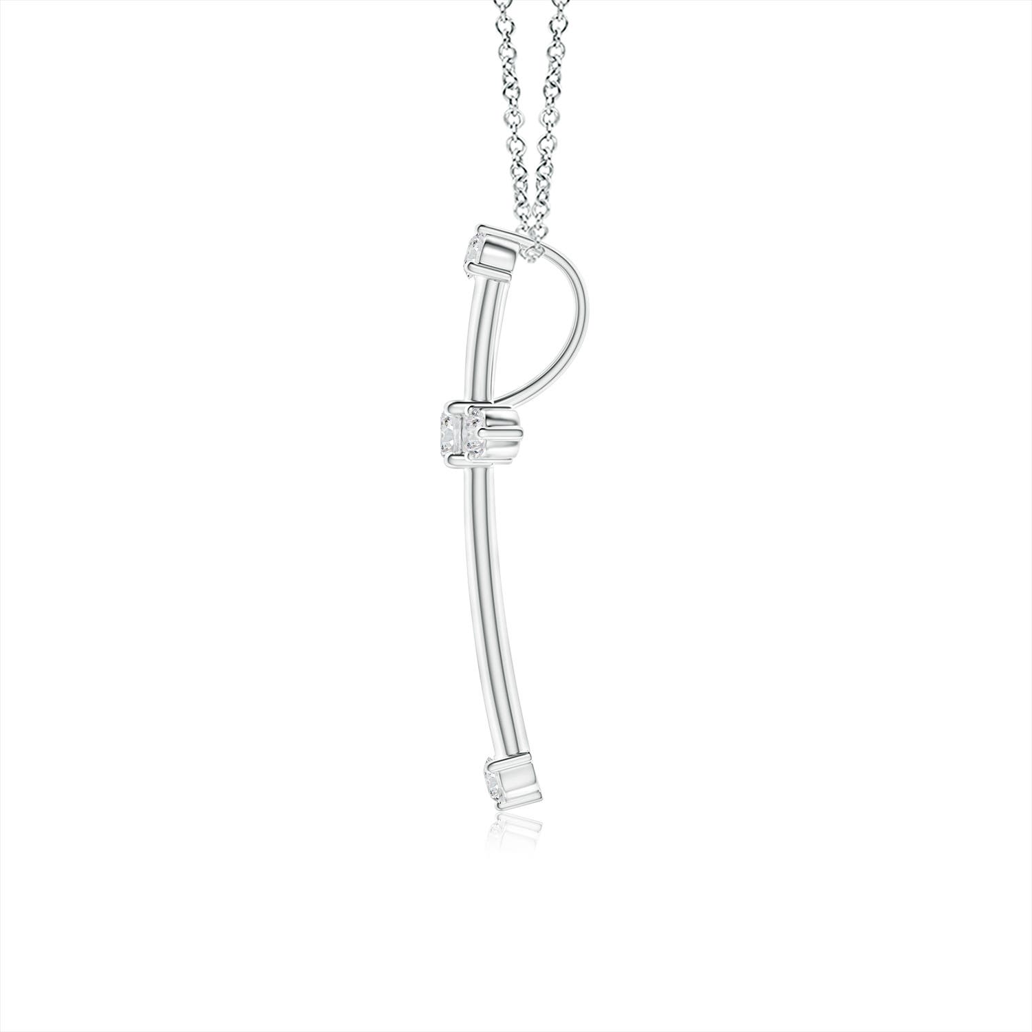 1.9mm HSI2 Classic Diamond Budded Cross Pendant in 18K White Gold