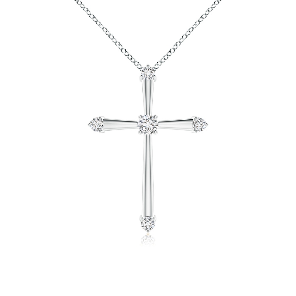 1.9mm HSI2 Classic Diamond Budded Cross Pendant in White Gold 