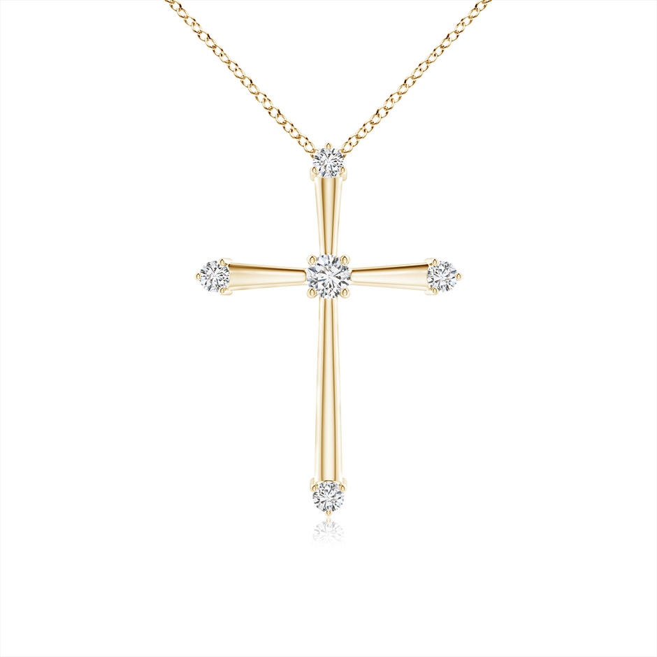 1.9mm HSI2 Classic Diamond Budded Cross Pendant in Yellow Gold 