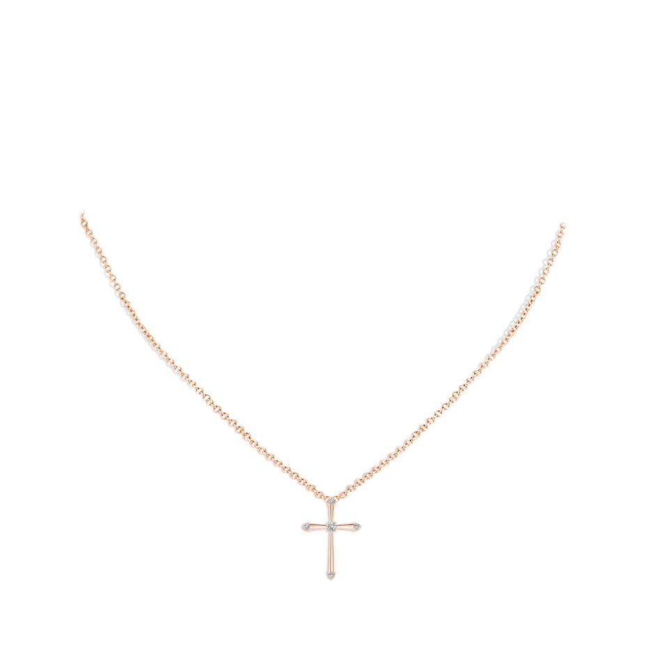 1.9mm IJI1I2 Classic Diamond Budded Cross Pendant in Rose Gold pen