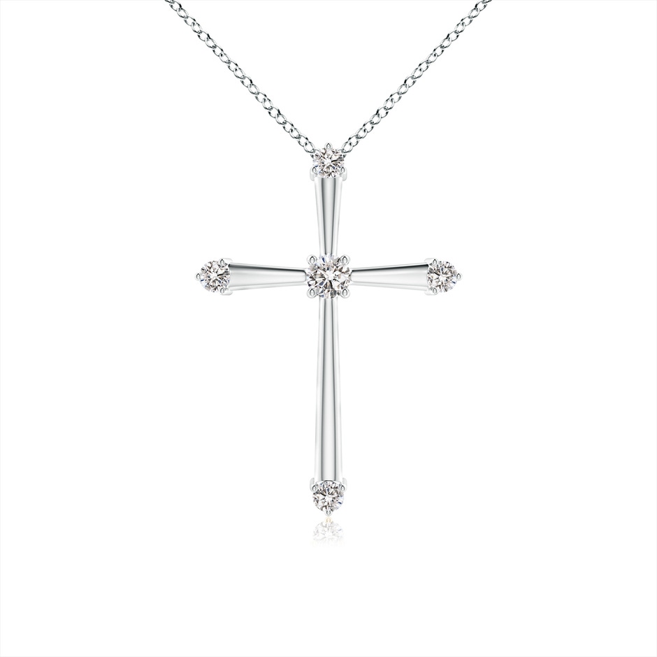 1.9mm IJI1I2 Classic Diamond Budded Cross Pendant in White Gold 