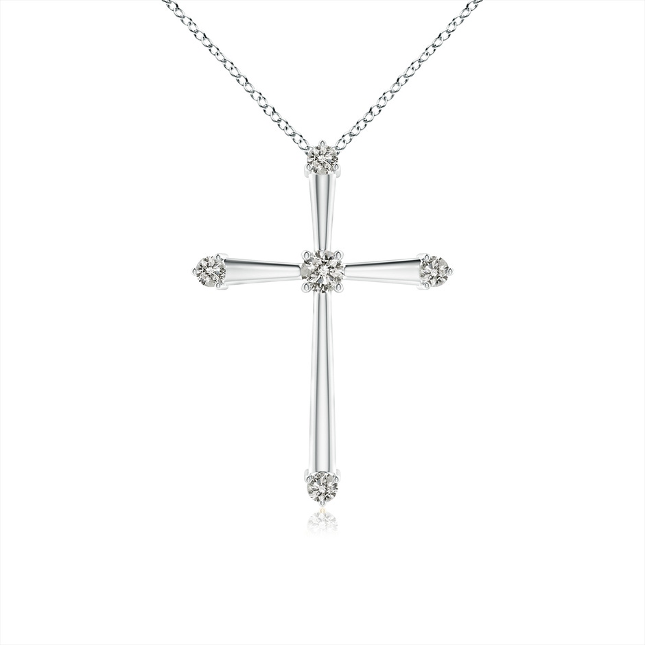 1.9mm KI3 Classic Diamond Budded Cross Pendant in 18K White Gold 