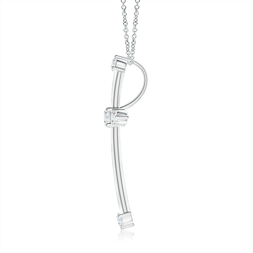 2.3mm GVS2 Classic Diamond Budded Cross Pendant in 18K White Gold - side 199