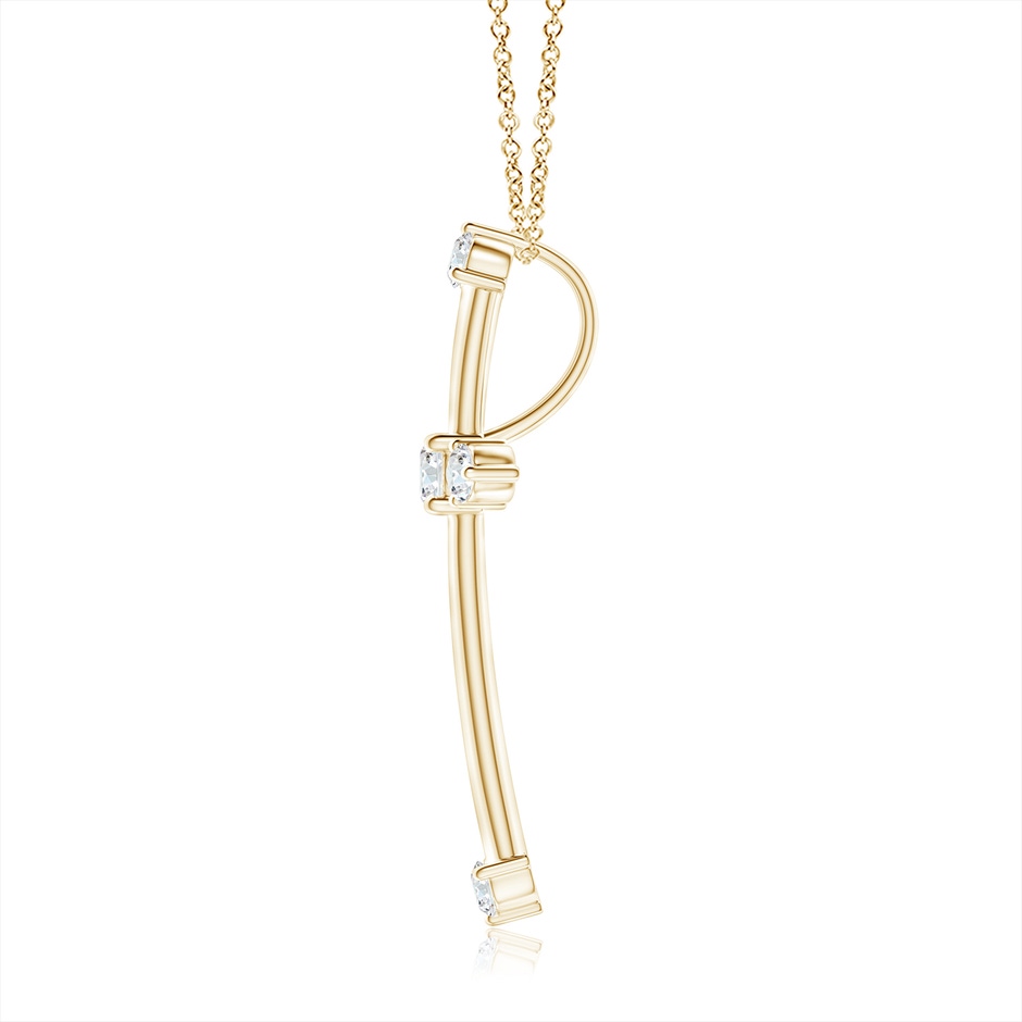 2.3mm GVS2 Classic Diamond Budded Cross Pendant in 18K Yellow Gold side 199