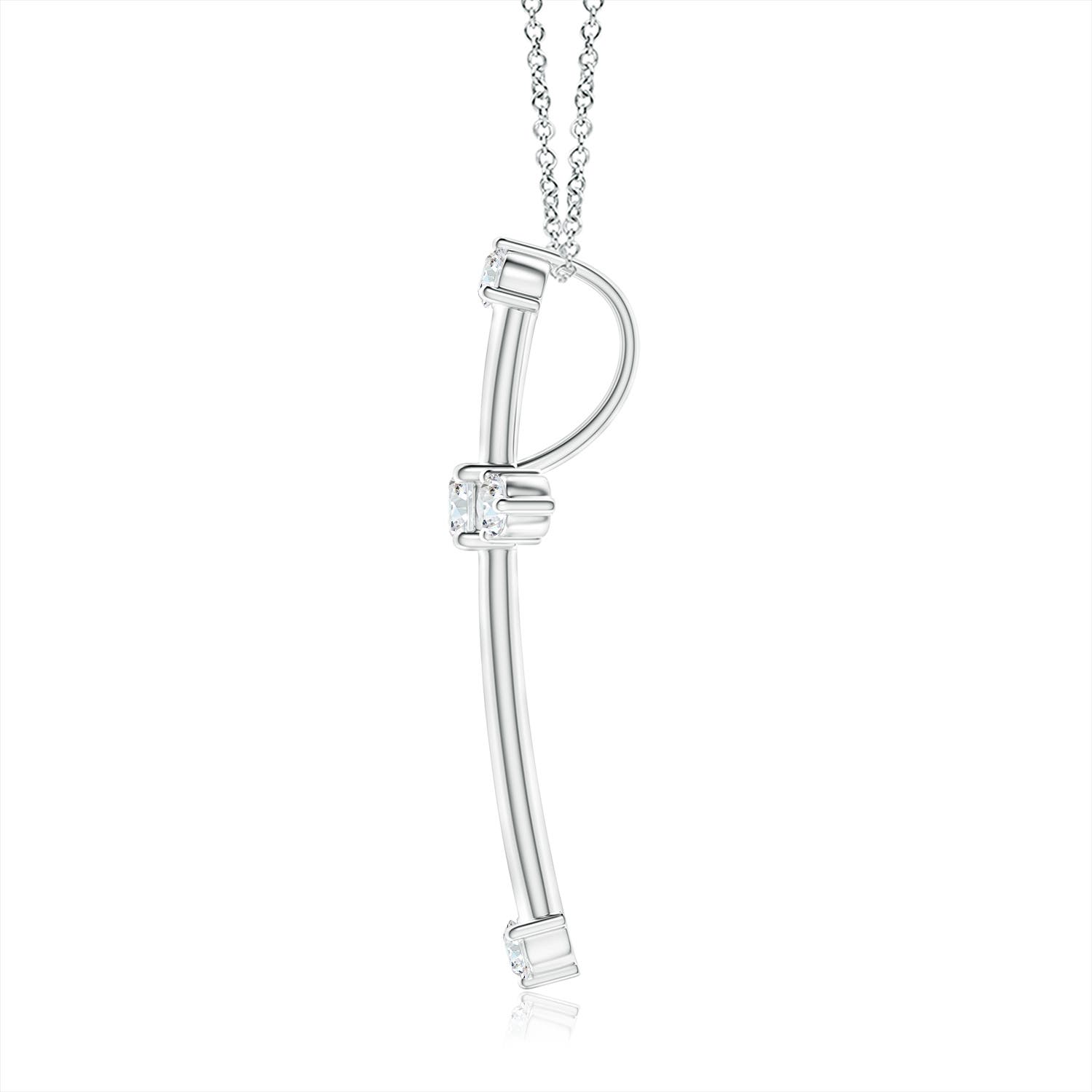2.3mm GVS2 Classic Diamond Budded Cross Pendant in White Gold - side 2