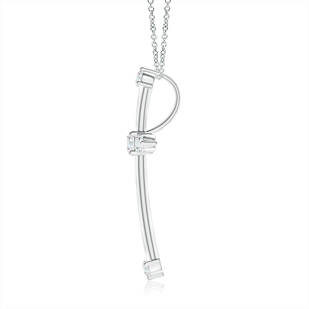 2.3mm GVS2 Classic Diamond Budded Cross Pendant in White Gold - side 2