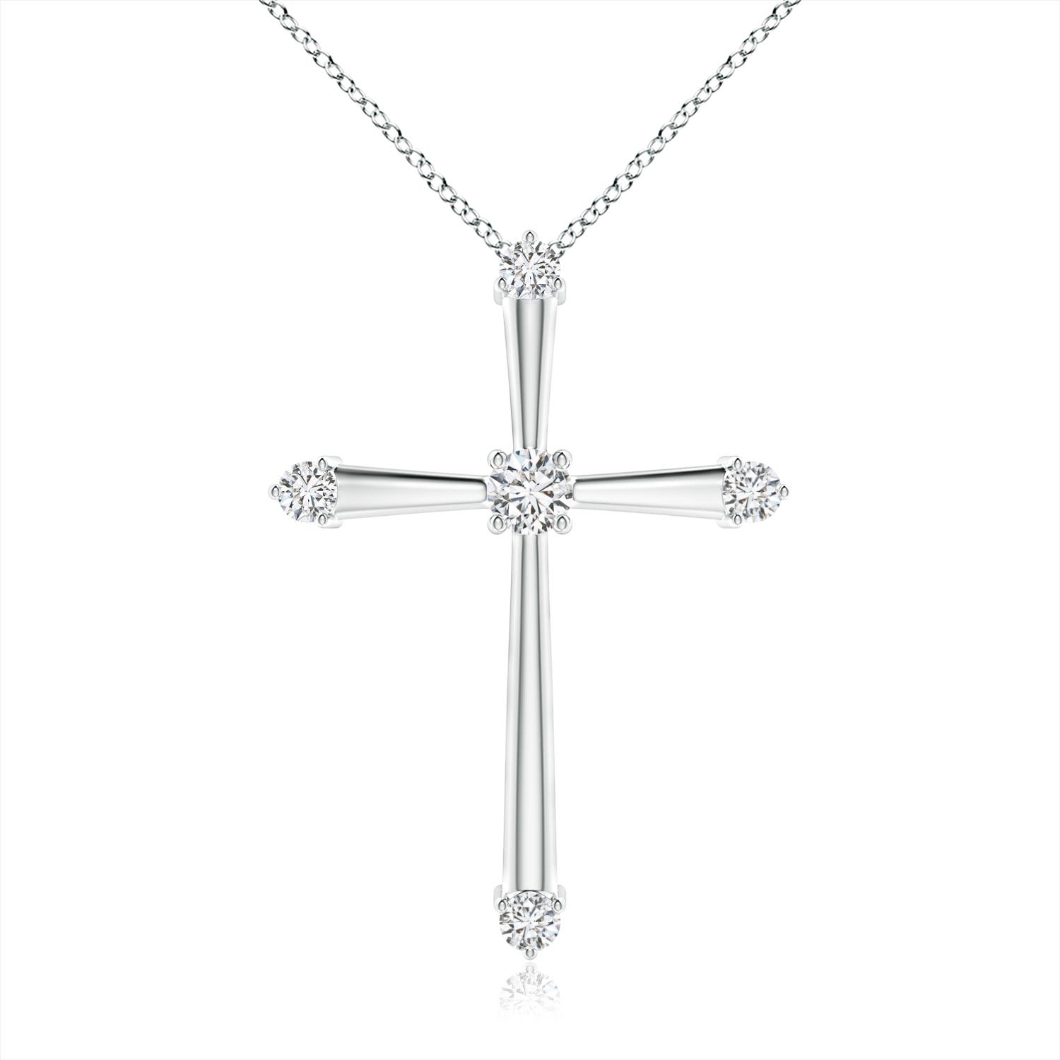 2.3mm HSI2 Classic Diamond Budded Cross Pendant in 18CT White Gold