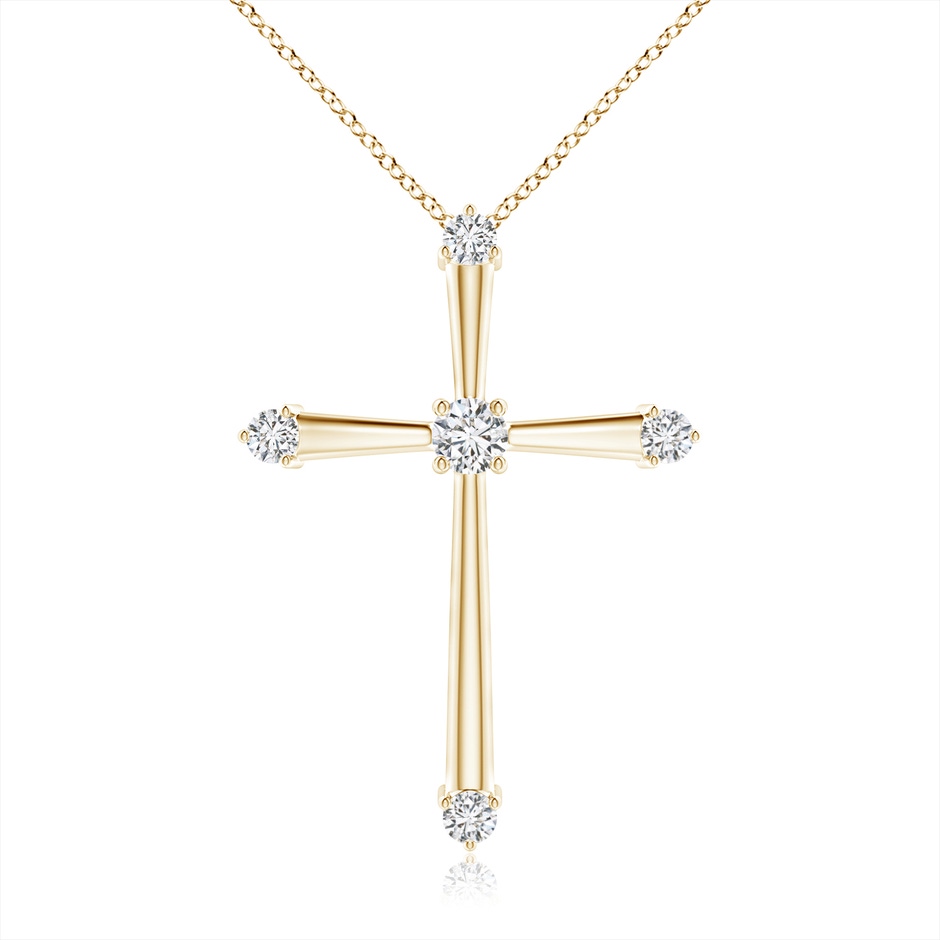 2.3mm HSI2 Classic Diamond Budded Cross Pendant in 18K Yellow Gold 