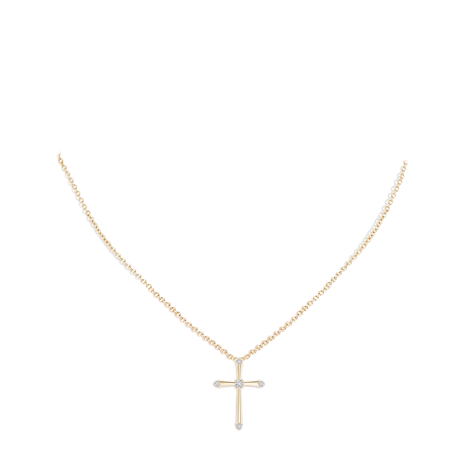 2.3mm HSI2 Classic Diamond Budded Cross Pendant in 18K Yellow Gold pen