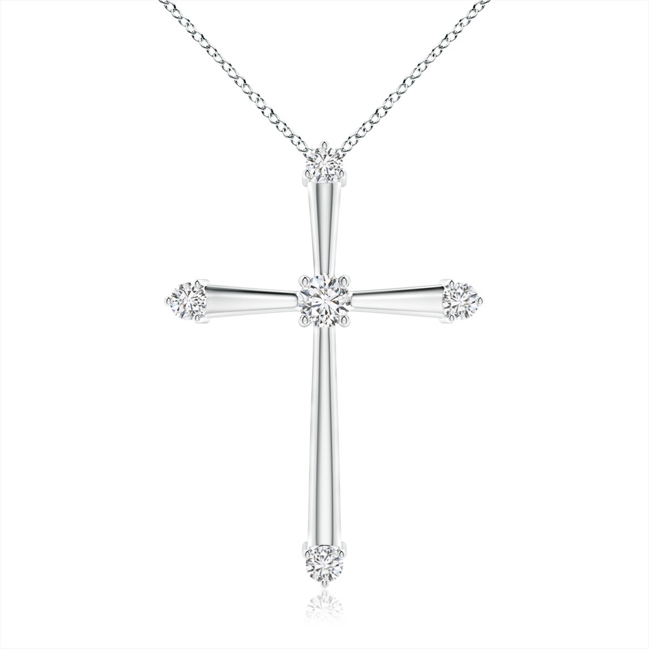 2.3mm HSI2 Classic Diamond Budded Cross Pendant in White Gold 