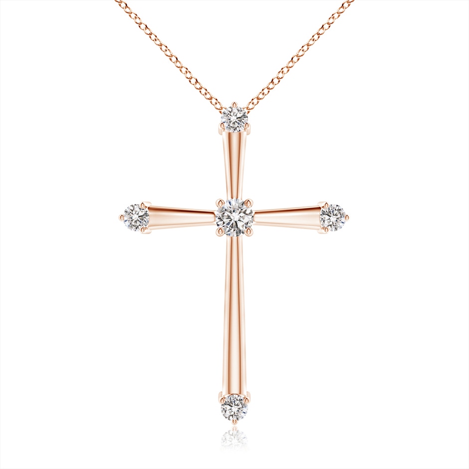 2.3mm IJI1I2 Classic Diamond Budded Cross Pendant in Rose Gold 