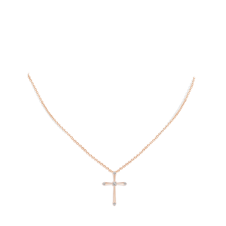 2.3mm IJI1I2 Classic Diamond Budded Cross Pendant in Rose Gold pen