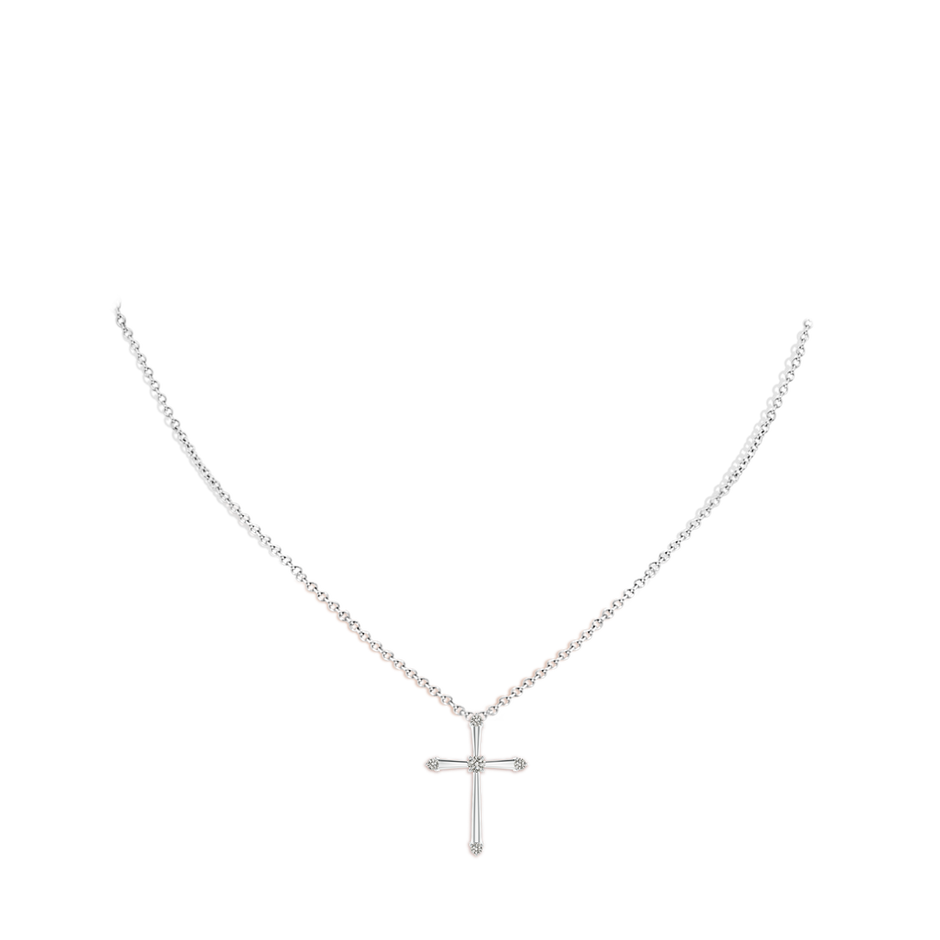 2.3mm KI3 Classic Diamond Budded Cross Pendant in P950 Platinum pen