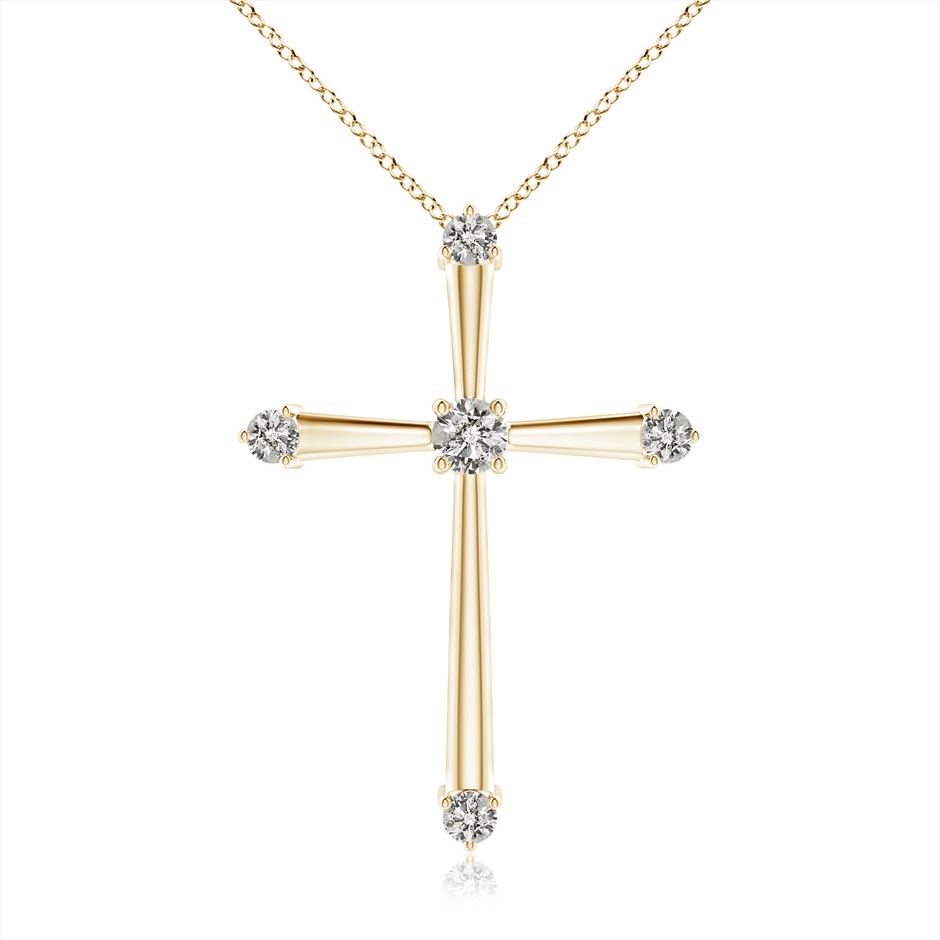2.3mm KI3 Classic Diamond Budded Cross Pendant in Yellow Gold 