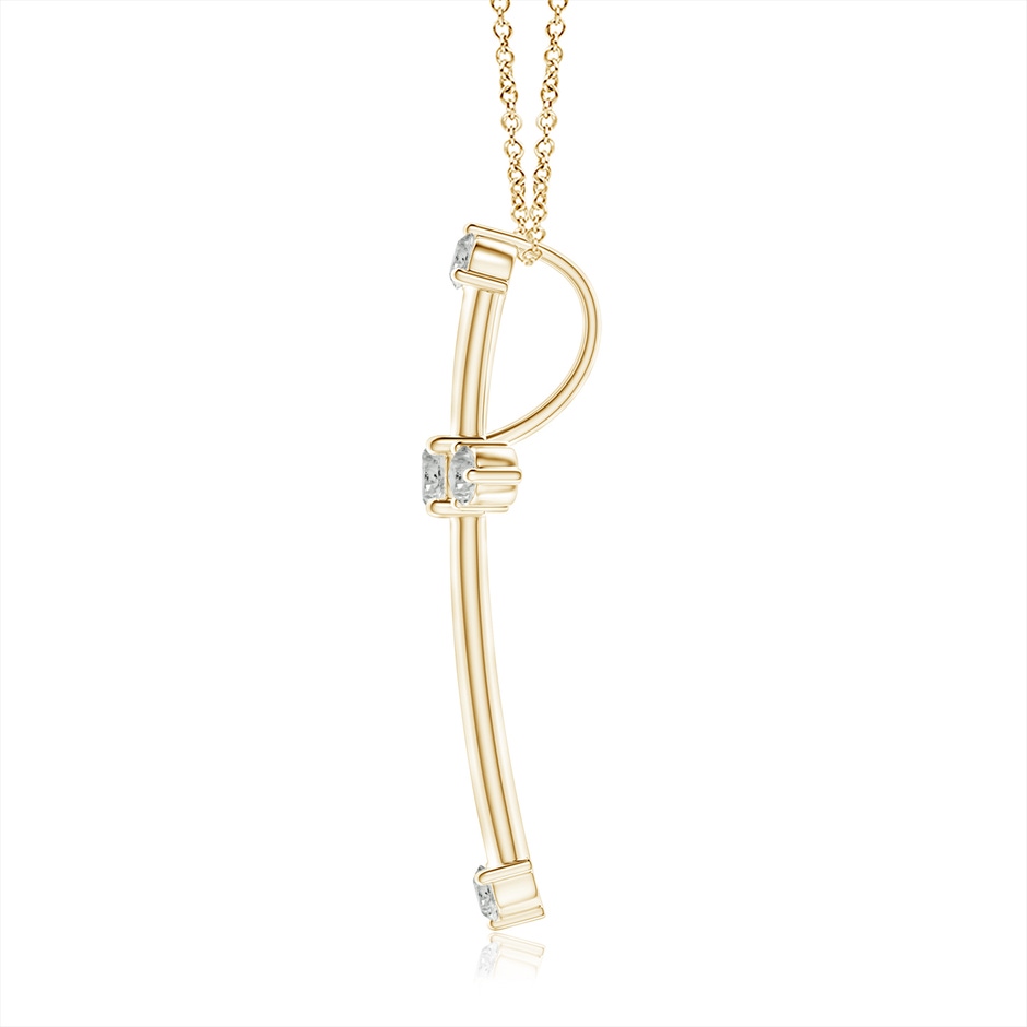 2.3mm KI3 Classic Diamond Budded Cross Pendant in Yellow Gold side 199