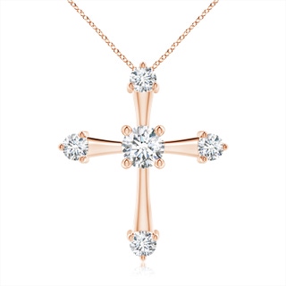 5.1mm GVS2 Classic Diamond Budded Cross Pendant in 10K Rose Gold