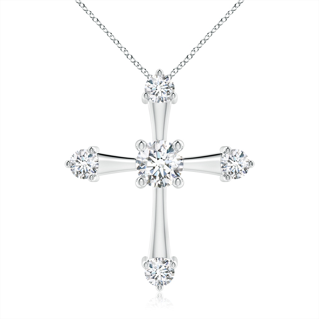 5.1mm GVS2 Classic Diamond Budded Cross Pendant in P950 Platinum