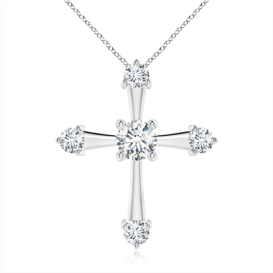 5.1mm GVS2 Classic Diamond Budded Cross Pendant in P950 Platinum 