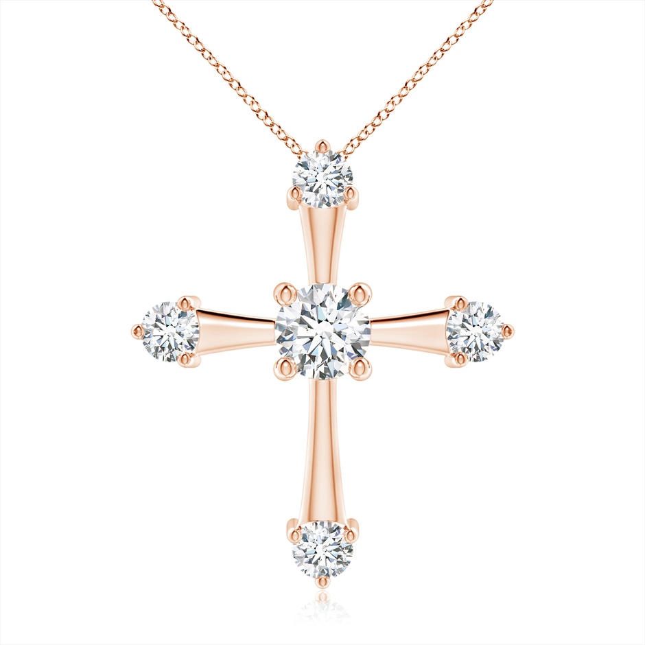 5.1mm GVS2 Classic Diamond Budded Cross Pendant in Rose Gold 