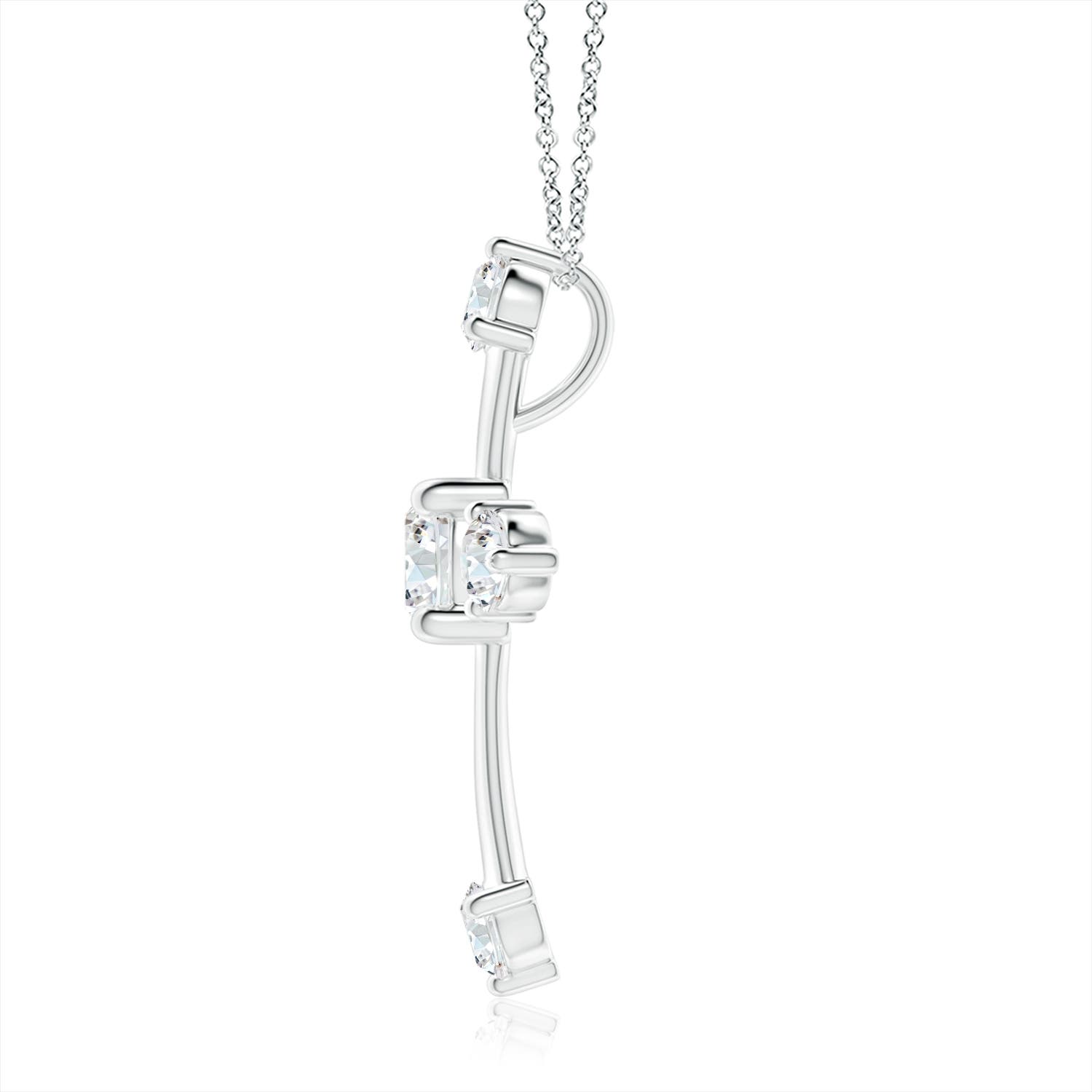 5.1mm GVS2 Classic Diamond Budded Cross Pendant in White Gold