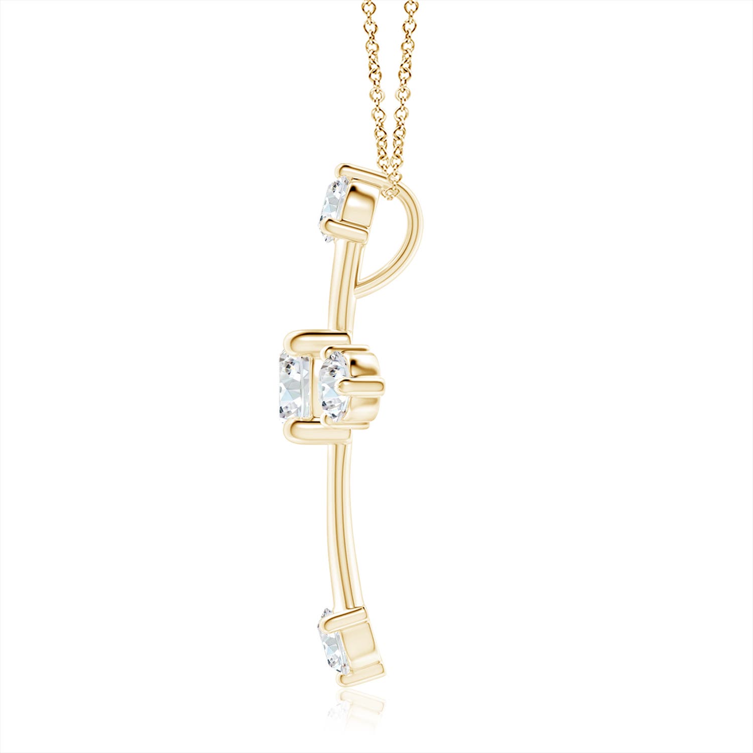 5.1mm GVS2 Classic Diamond Budded Cross Pendant in Yellow Gold