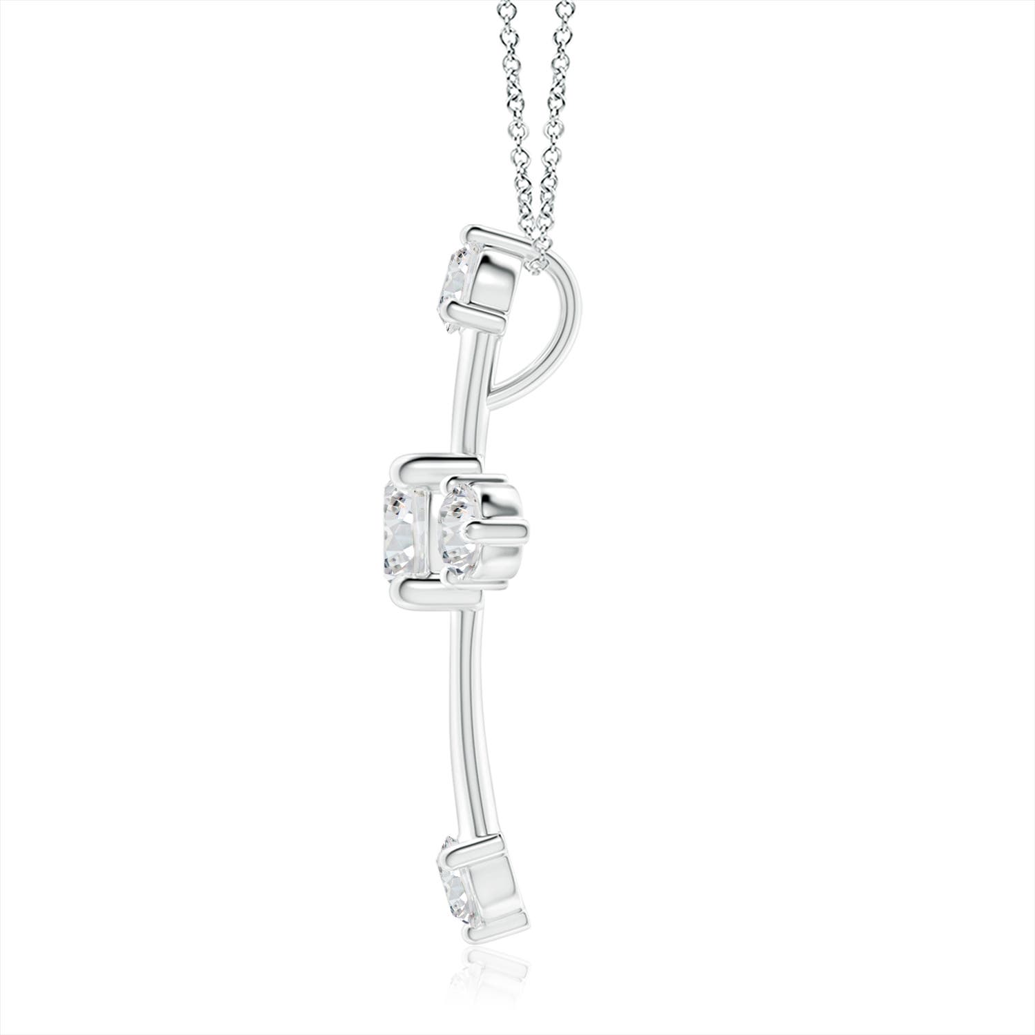 5.1mm HSI2 Classic Diamond Budded Cross Pendant in 18K White Gold