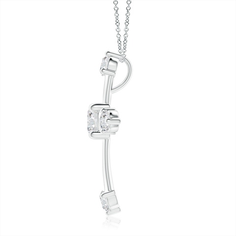 5.1mm HSI2 Classic Diamond Budded Cross Pendant in 18K White Gold