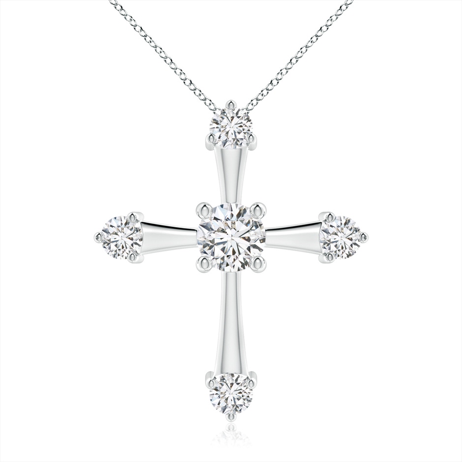 5.1mm HSI2 Classic Diamond Budded Cross Pendant in White Gold 