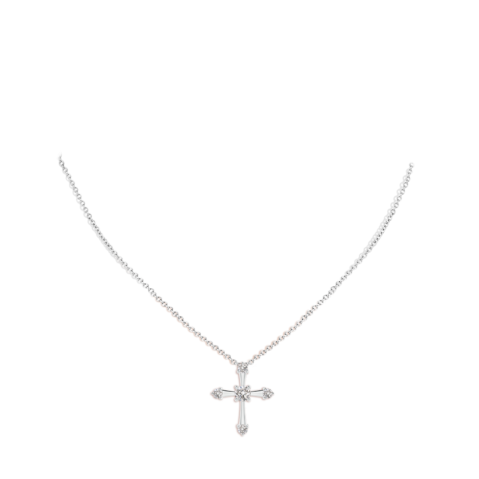 5.1mm IJI1I2 Classic Diamond Budded Cross Pendant in White Gold pen