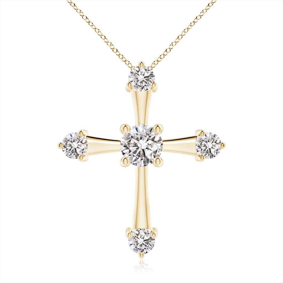 5.1mm IJI1I2 Classic Diamond Budded Cross Pendant in Yellow Gold 