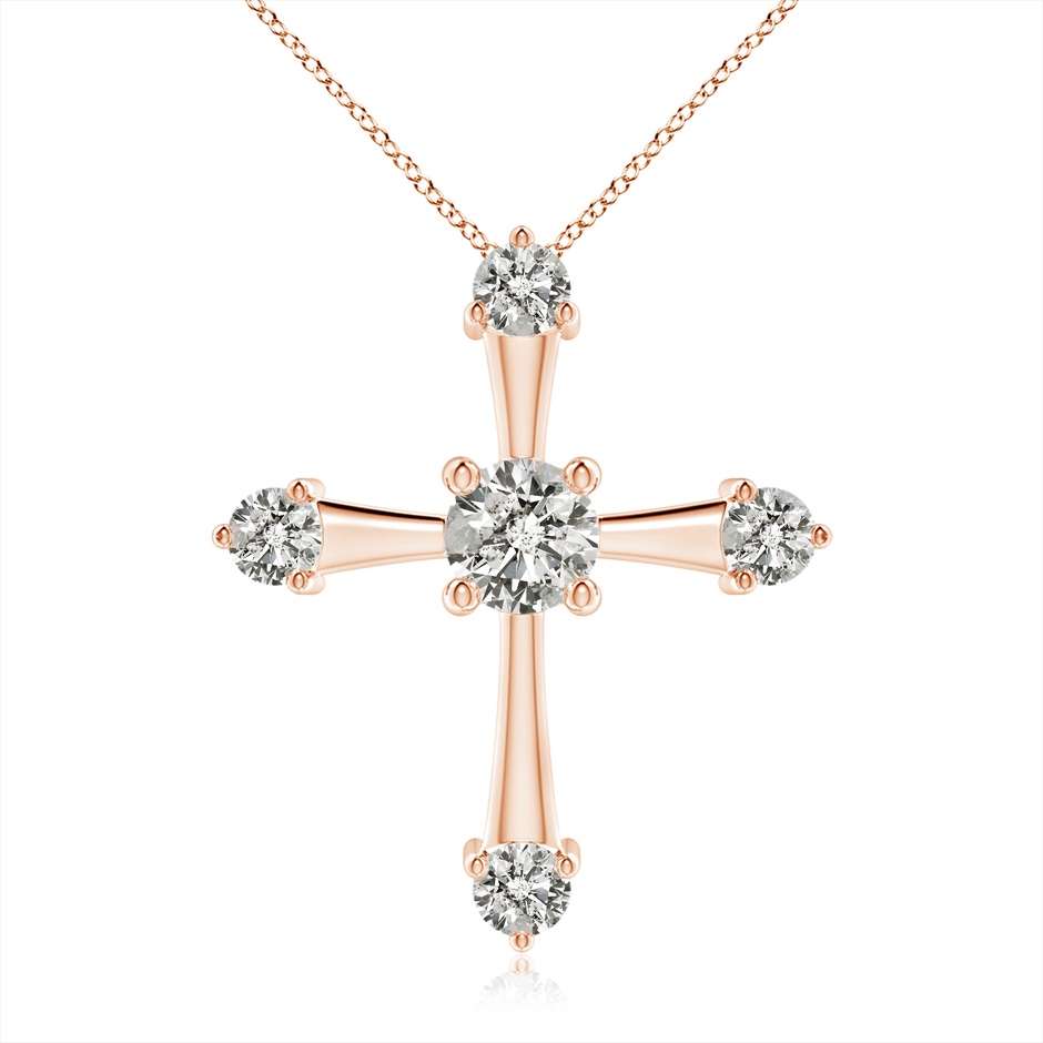 5.1mm KI3 Classic Diamond Budded Cross Pendant in Rose Gold 