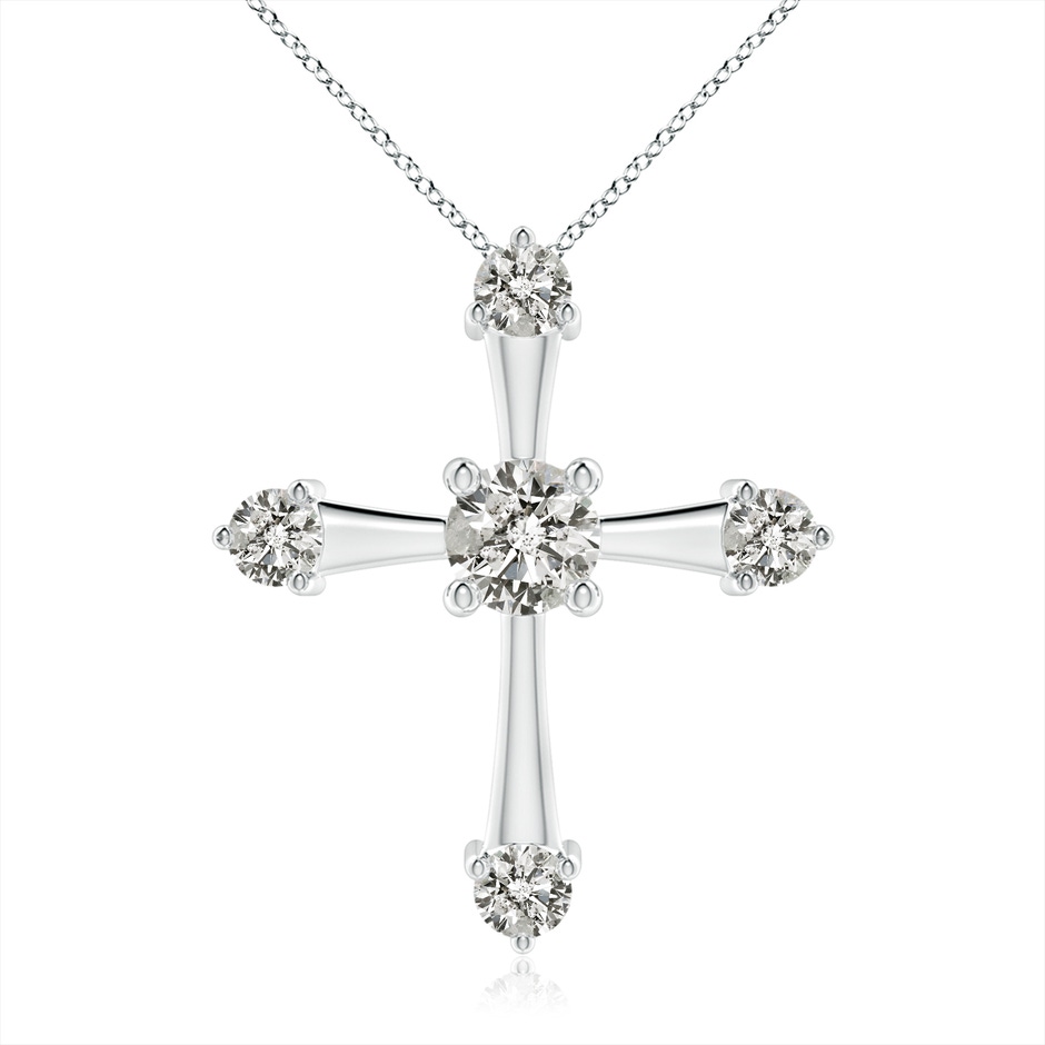 5.1mm KI3 Classic Diamond Budded Cross Pendant in White Gold 