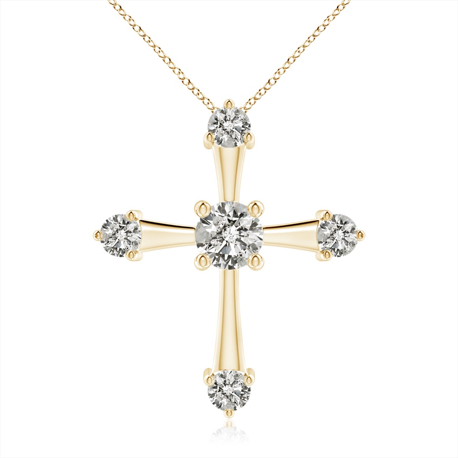 5.1mm KI3 Classic Diamond Budded Cross Pendant in Yellow Gold 