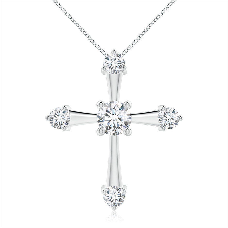 5.9mm GVS2 Classic Diamond Budded Cross Pendant in P950 Platinum 