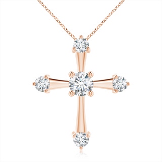 5.9mm GVS2 Classic Diamond Budded Cross Pendant in Rose Gold