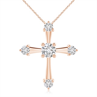 5.9mm HSI2 Classic Diamond Budded Cross Pendant in 10K Rose Gold