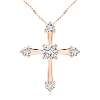 5.9mm HSI2 Classic Diamond Budded Cross Pendant in Rose Gold