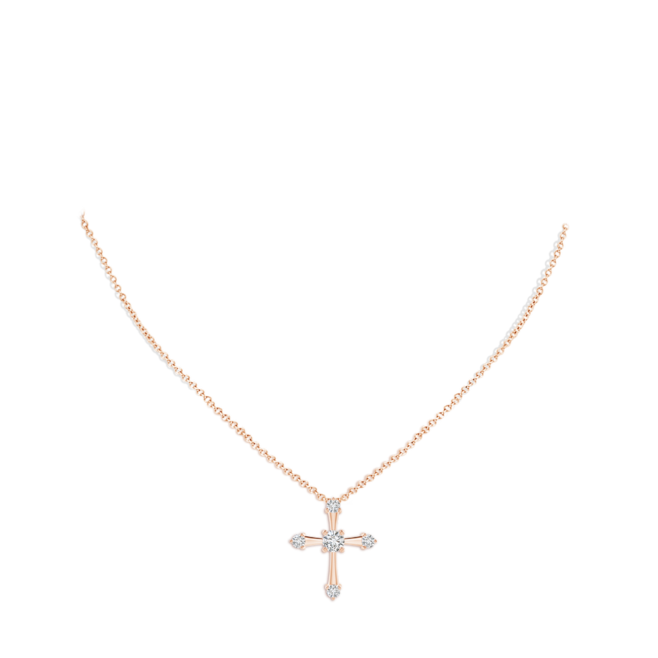 5.9mm HSI2 Classic Diamond Budded Cross Pendant in Rose Gold pen
